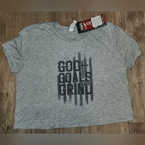 Nine Line crop top "God, goals and Grind"